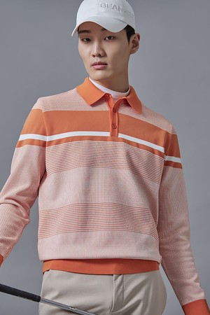 남성 니트 긴팔 풀오버 - 오렌지_ORANGE-a