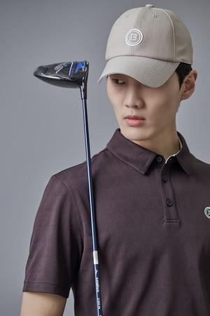 남성 자카드 반팔 티셔츠 - 브라운_BROWN-a