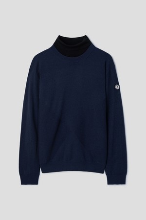 [란스미어 골프] [Golf] 남성 이중 칼라 방풍  반터틀 스웨터  네이비 (LA5851L53R)_NAVY-a