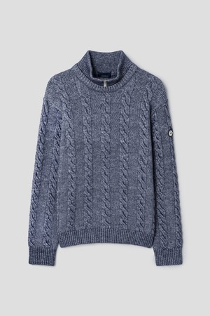 [란스미어 골프] [Golf] 남성 팬시 피셔맨 짚업 스웨터  네이비 (LA5951L58R)_NAVY-a