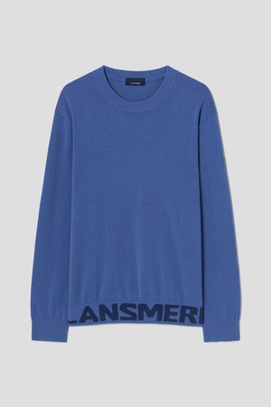 [란스미어 골프] [Golf] 남성 캐시미어 라운드 스웨터  스카이 블루 (LA5851L57Q)_BLUE-a