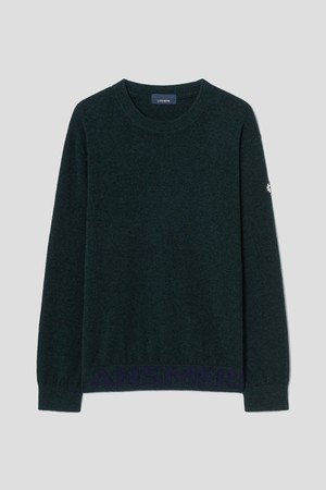 [란스미어 골프] [Golf] 남성 캐시미어 라운드 스웨터  그린 (LA5851L57M)_GREEN-a