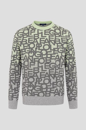 남성 로고 자카드 그라데이션 니트 - 그린(BJ5951B12M)_GREEN-a