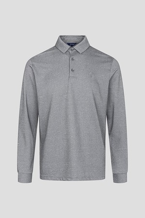 남성 피케조직 긴소매 칼라넥 티셔츠  그레이 (BJ5941B923)_GREY-a