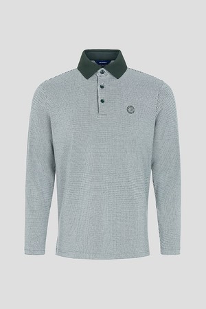 남성 약기모 하운드투스 잔패턴 칼라 티셔츠  그린 (BJ5941B15M)_GREEN-a