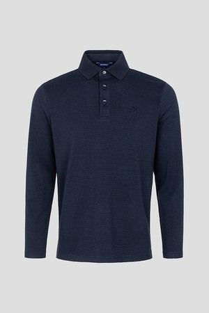 남성 약기모 하운드투스 잔패턴 칼라 티셔츠  네이비 (BJ5941B15R)_NAVY-a