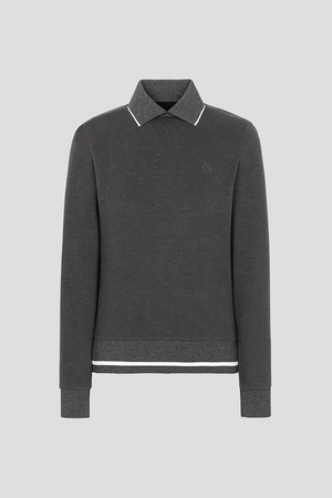 여성 밑단 배색 기모 티셔츠  애쉬_GREY-a