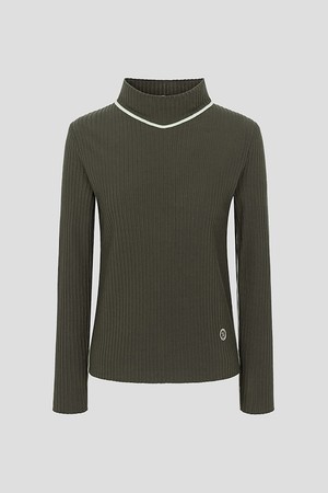 여성 하이넥 니트 풀오버  카키_GREEN-a