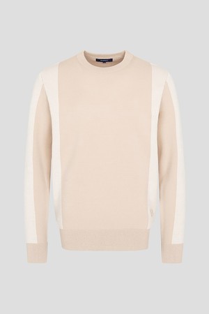 남성 사이드 스트라이프 패턴 풀오버  베이지_BEIGE-a