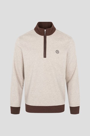 남성 니트라이크 하프 집업 티셔츠  베이지_BEIGE-a