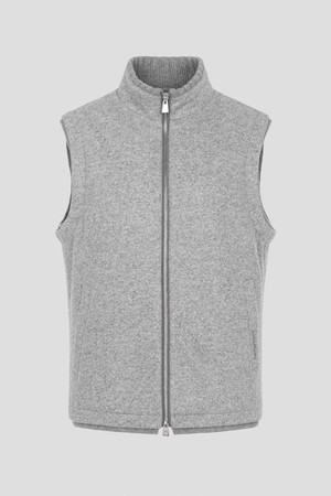 [란스미어 골프] [Golf] 남성 캐시미어 저지 베스트  라이트 그레이 (LA5938L542)_GREY-a