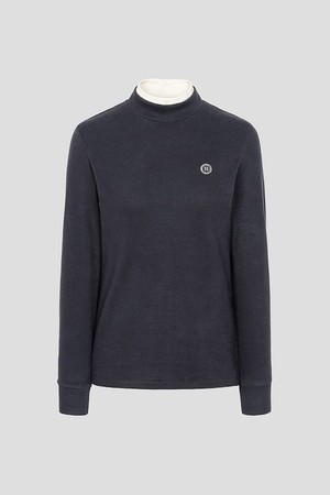 여성 더블 하이넥 긴소매 티셔츠 - 네이비(BJ5941A49R)_NAVY-a