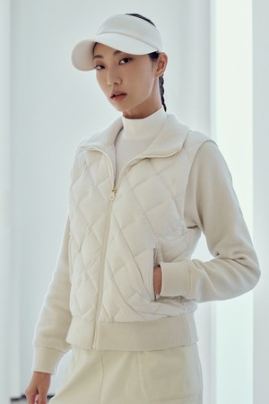 여성 니트 하이브리드 스윙 다운 - 아이보리(BJ5X38A310)_IVORY-a