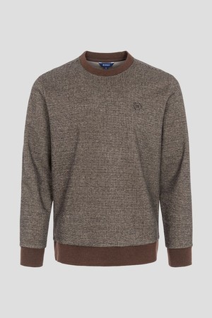 남성 하운드 투스 스웨트 셔츠  브라운_BROWN-a