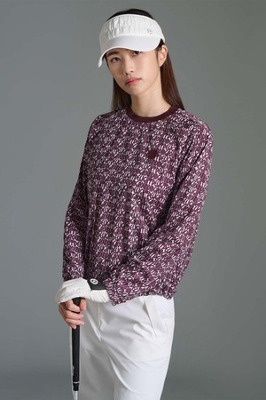 여성 패턴 아노락 긴소매 티셔츠 - 와인(BJ5941A48Z)_WINE-a