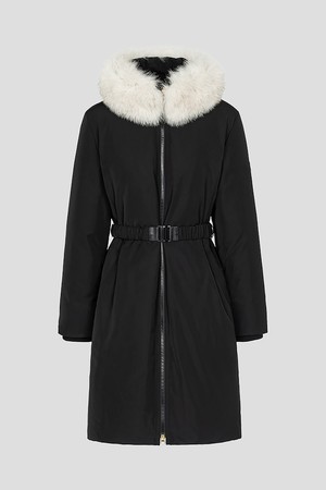 여성 중기장 벨트 다운 - 블랙(BJ5Y38A335)_BLACK-a