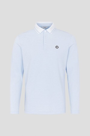 [빈폴골프]남성 투톤 피케 긴소매 칼라티셔츠 - 스카이 블루(BJ6241B11Q)_BLUE-a