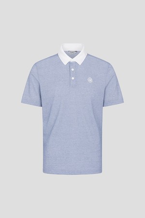 [빈폴골프] 남성 칼라 투톤 반소매 티셔츠  스카이 블루 (BJ6242B11Q)_BLUE-a