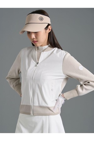 [빈폴골프][B_under] 여성 니트 하이브리드 풀집업 카디건 - 베이지(BJ6151L01A)_BEIGE-a