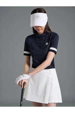 [빈폴골프] 여성 베이직 피케 칼라 반소매 티셔츠 - 네이비 (BJ6242A07R)_NAVY-a