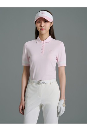 [빈폴골프] 여성 베이직 피케 칼라 반소매 티셔츠 - 라이트 핑크 (BJ6242A07Y)_PINK-a