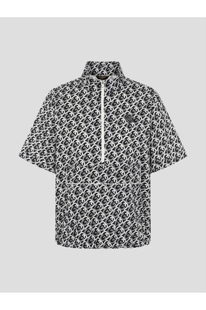 [빈폴골프] [B_under] 여성 로고 패턴 반소매 아노락 - 블랙 (BJ6342L145)_BLACK-a