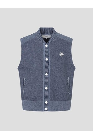 [빈폴골프] 여성 칼라넥 풀오픈 니트 베스트 - 네이비 (BJ6351A09R)_NAVY-a