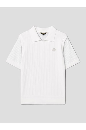 [빈폴골프][B_under] 여성 니트 하이브리드 칼라 반소매 티셔츠 - 화이트(BJ6342L151)_WHITE-a