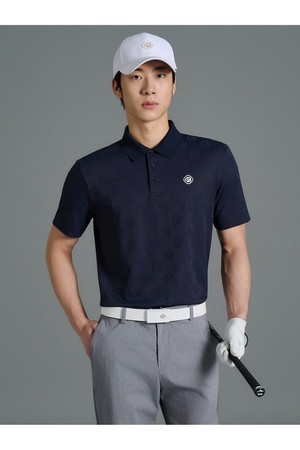 [빈폴골프][HERITAGE] 남성 자가드 반소매 티셔츠 - 네이비(BJ6342B14R)_NAVY-a