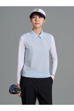 [빈폴골프] [B_under] 여성 타공 믹스 AIO 칼라 티셔츠  스카이 블루 (BJ6441L19Q)_BLUE-a