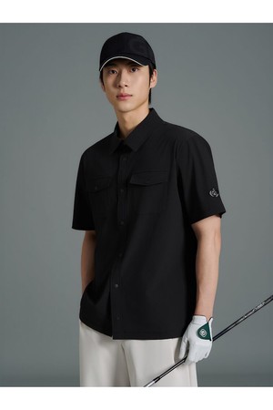 [빈폴골프] [HERITAGE]  남성_셔츠형 반소매 티셔츠  블랙 (BJ6442B425)_BLACK-a