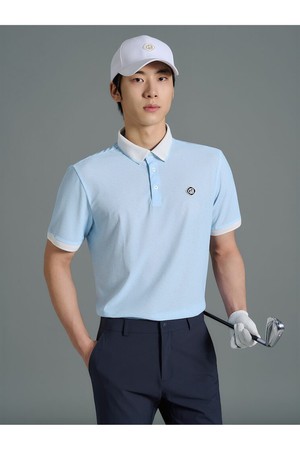 [빈폴골프] [HERITAGE] 남성 심볼 프린트 반소매 티셔츠  스카이 블루 (BJ6442B33Q)_BLUE-a