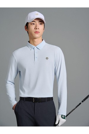 [빈폴골프] [HERITAGE] 남성 냉감 피케 긴소매 티셔츠  스카이 블루 (BJ6441B14Q)_BLUE-a