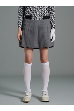 [빈폴골프] [B_under] 여성 잔플리츠 밑단배색 큐롯  그레이 (BJ6326L133)_GREY-a