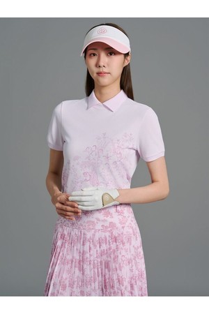 [빈폴골프][다리아송] 여성 패턴 칼라 반소매 티셔츠 - 라이트 핑크(BJ6542A33Y)_PINK-a