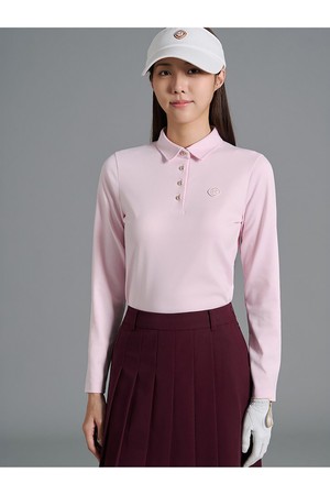 [빈폴골프]여성 베이직 칼라 긴소매 티셔츠 - 라이트 핑크(BJ6841A06Y)_PINK-a