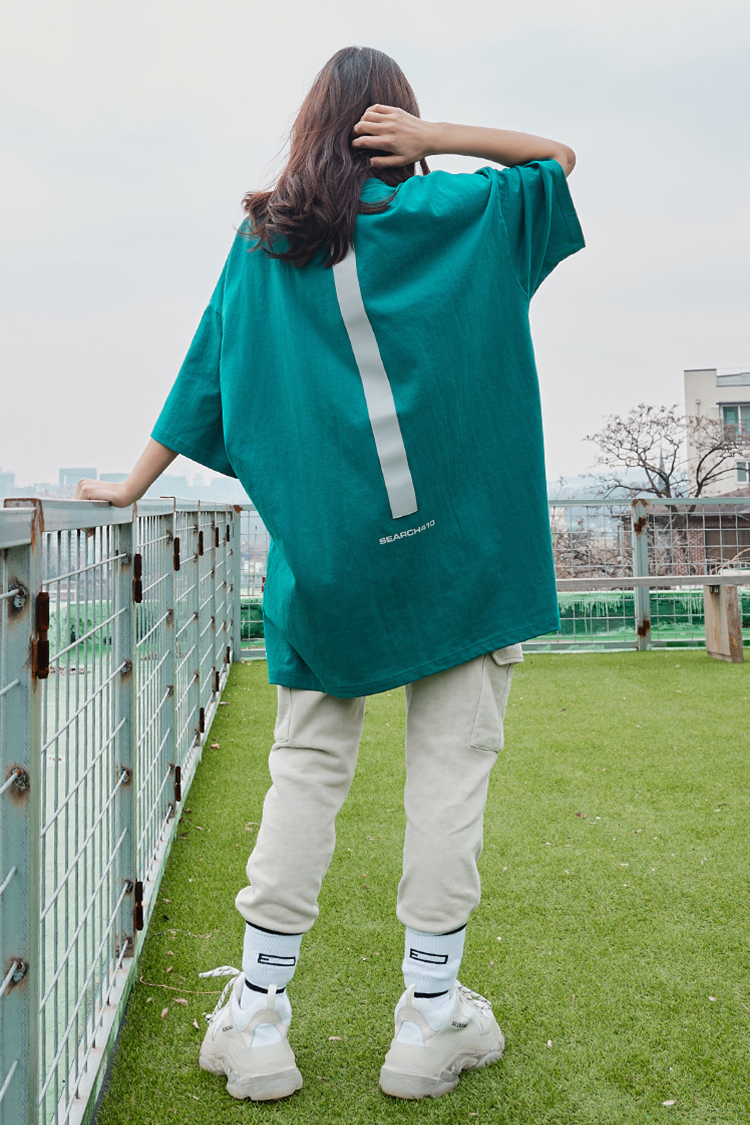 SEARCH410 - 반팔티셔츠 - [UNISEX] REFLECTIVE BOX T_BLUEGREEN