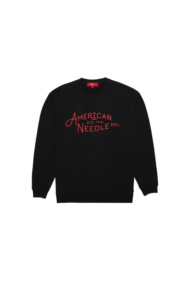 AMERICAN NEEDLE - 긴팔 티셔츠 / 후디 - [아메리칸니들] AN CREW NECK SWEAT SHIRT - BLACK