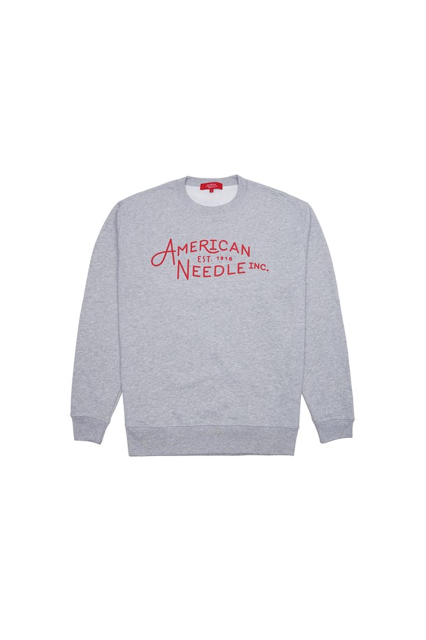 AMERICAN NEEDLE - 긴팔 티셔츠 / 후디 - [아메리칸니들] AN CREW NECK SWEAT SHIRT - MIXED GREY