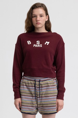 [22FW] VINTAGE PATCH LOGO KNIT - BURGUNDY