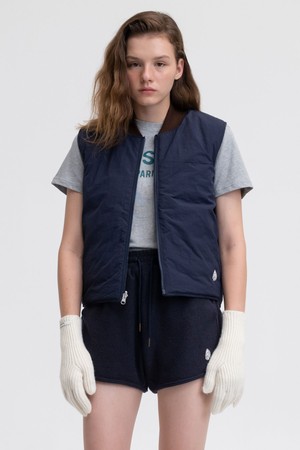 [22FW] PATTERN QUILTED VEST - NAVY