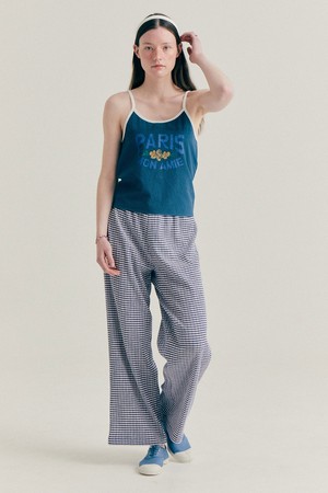 [22HS] GINGHAM BANDING PANTS - BLUE