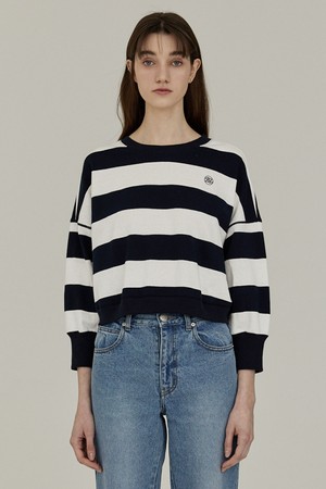 [22SS] STRIPE SWEATSHIRT - NAVY