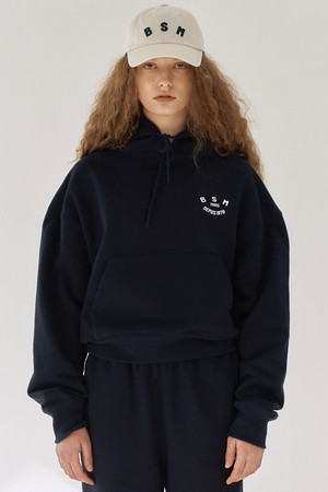 BSM ESSENTIAL CROP HOODY - NAVY