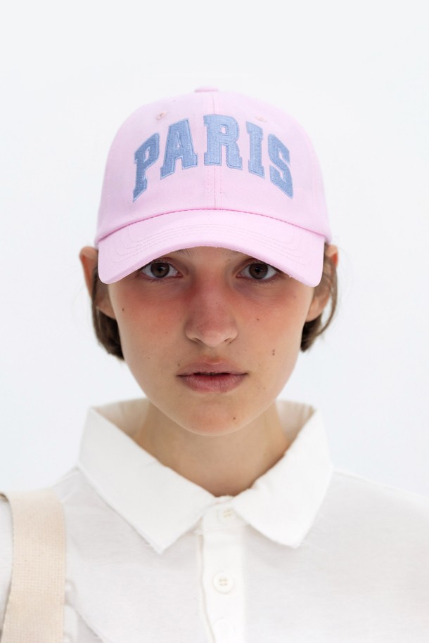 BENSIMON - 모자 - PARIS BIG LOGO BALL CAP - PINK