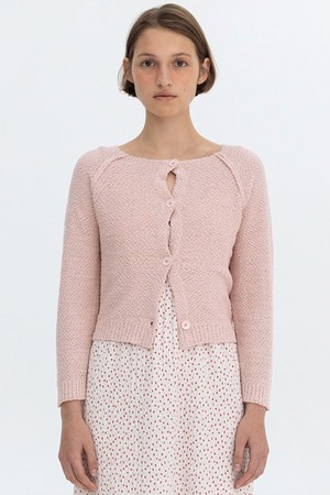 [벤시몽] BOUCLE KNIT CARDIGAN - PINK