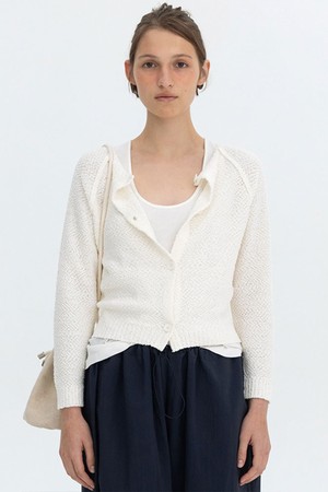 [벤시몽] BOUCLE KNIT CARDIGAN - IVORY