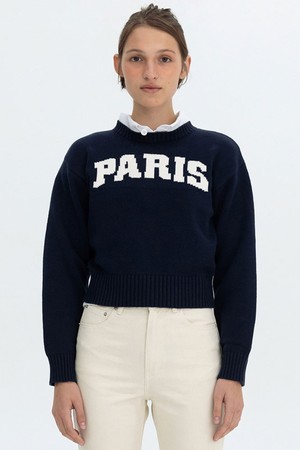 PARIS LOGO KNIT - NAVY