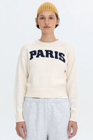 PARIS LOGO KNIT - IVORY