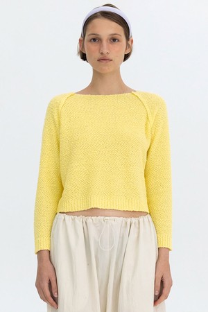 BOUCLE KNIT PULL OVER - YELLOW